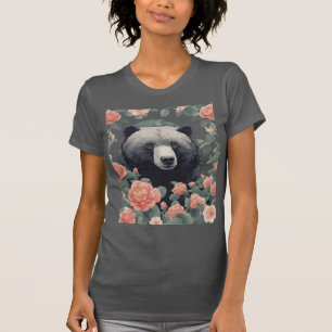 Schattige Alabama zwart Beer omgeven door Camellia T-shirt
