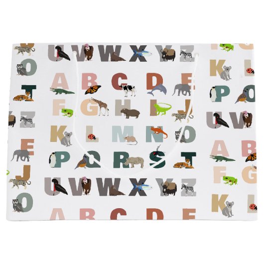 Schattige alfabet ABC Dieren Groot Cadeauzakje (Voorkant)