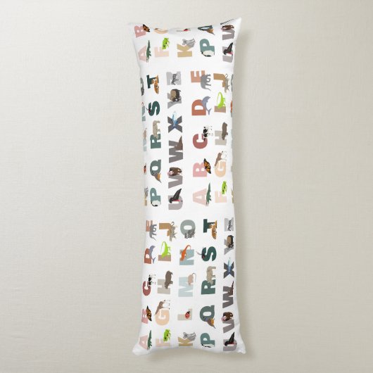 Schattige alfabet ABC Dieren Lichaamskussen (Achterkant (Verticaal))