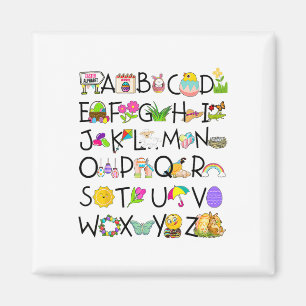 Schattige Alfabet Grappig Paasdag ABC Alfabet Egg Magneet