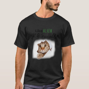 Schattige Alien Cat Kitten Fabric Love Cat Pe T-shirt