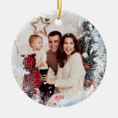 Schattige All-white Christmas Keramisch Ornament (Voorkant)