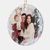 Schattige All-white Christmas Keramisch Ornament (Links)