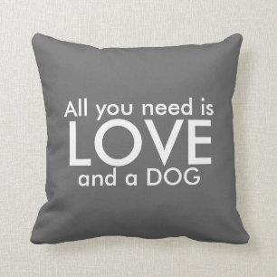 Schattige Allen u wenst is Liefde, en een hond - Kussen