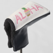 Schattige Aloha Hawaiian Striped Pineappel Golfheadcover (3/4 voorkant)