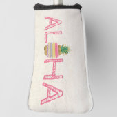 Schattige Aloha Hawaiian Striped Pineappel Golfheadcover (Draai 90)