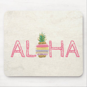 Schattige Aloha Hawaiian Striped Pineappel Muismat