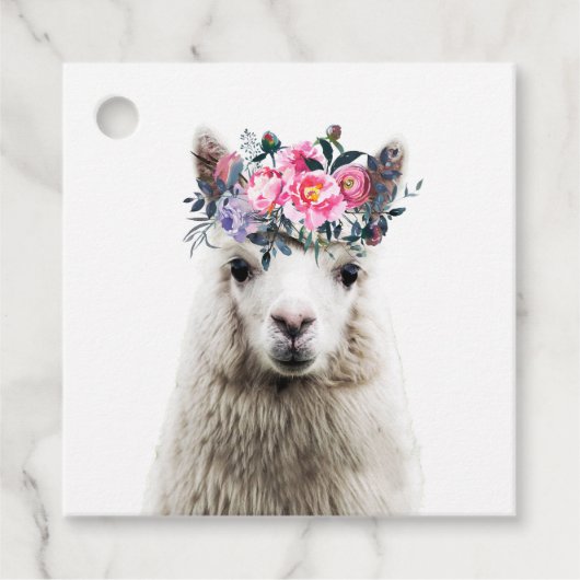 Schattige Alpaca Bedankjes Labels (Voorkant)