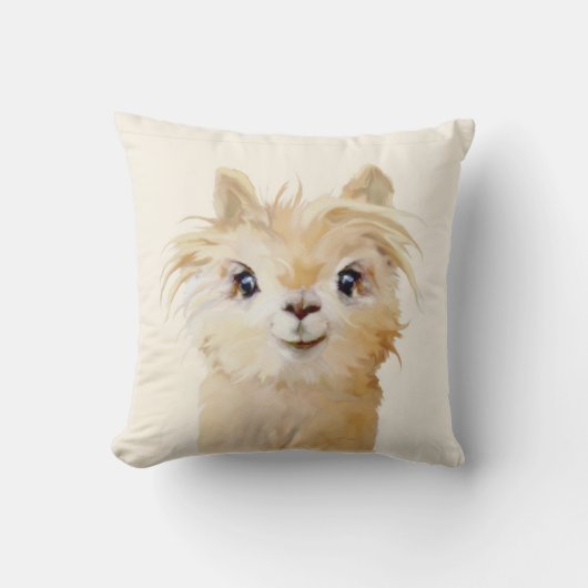 Schattige Alpaca Kussen (Voorkant)