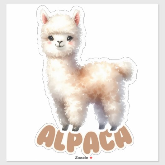 Schattige Alpaca - Kwekerij Sticker (Vel)