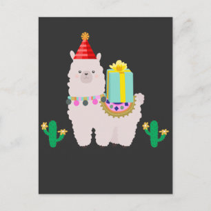 Schattige Alpaca Lama Cactus Meisjes Verjaardag Di Briefkaart