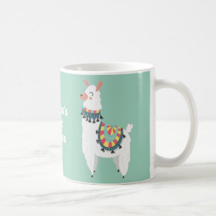 Schattige Alpaca Lama Mintgroene Warme Chocolade Koffiemok