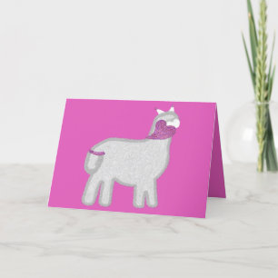 Schattige Alpaca met glitterhart Feestdagen Kaart