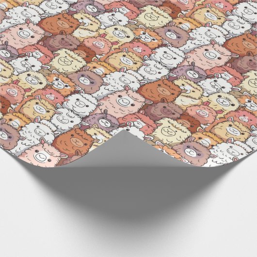 Schattige alpacapapier cadeaupapier (Hoek)