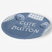 Schattige als een Button Denim Overalls Paper Bord (Gekanteld)