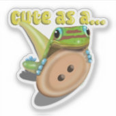 Schattige als een Button — GECKO Sticker (Voorkant)