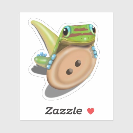 Schattige als een Button — GECKO zonder tekst Sticker (Vel)