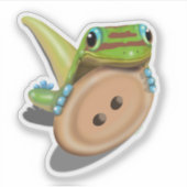 Schattige als een Button — GECKO zonder tekst Sticker (Voorkant)