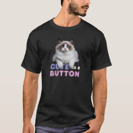 Schattige als een Button Kitty Cat T-shirt