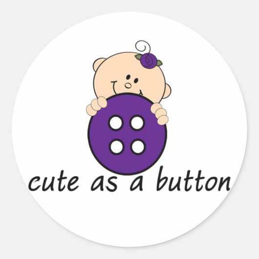 Schattige als een Button PAARSE Ronde Sticker (Voorkant)