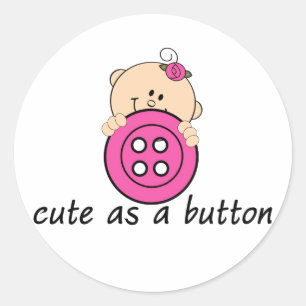 Schattige als een Button ROZE Ronde Sticker