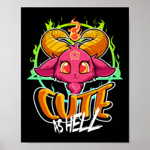 Schattige als Hell Halloween Kawaii Phomet Funny S Poster