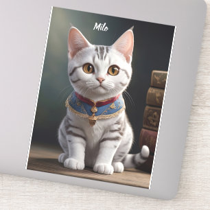 Schattige Amerikaans Korthaar Kitten met grote oge Sticker