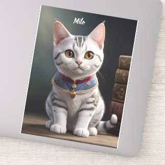 Schattige Amerikaans Korthaar Kitten met grote oge Sticker