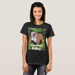 Schattige Amerikaanse Bulldog Rond Struiken T-shirt
