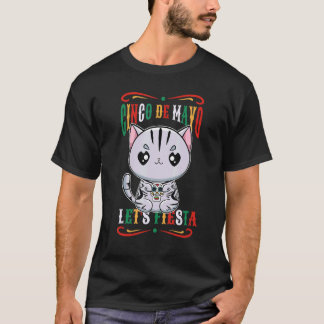 Schattige Amerikaanse Korthaar Kat Cinqo De Mayo T-shirt