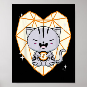 Schattige Amerikaanse Korthaar Kat Leukemie Bewust Poster