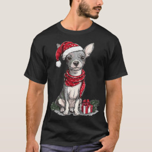 Schattige Amerikaanse Naakte Terriër Hond Kerst Me T-shirt