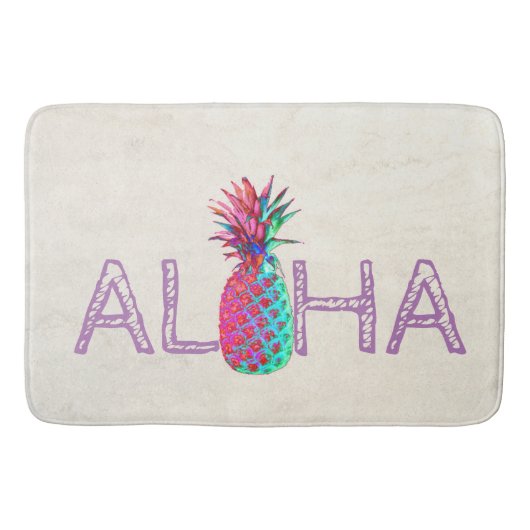 Schattige anananas Aloha Hawaiian Badmat (Voorkant)