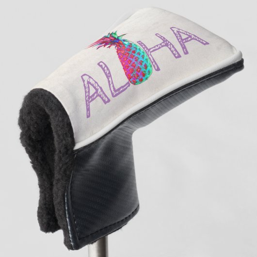Schattige anananas Aloha Hawaiian Golfheadcover (3/4 voorkant)