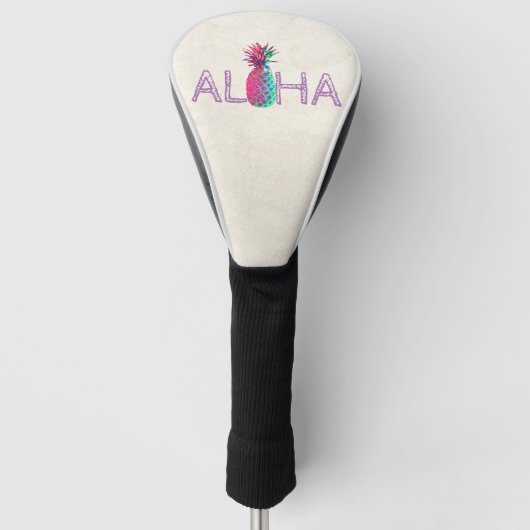 Schattige anananas Aloha Hawaiian Golfheadcover (Voorkant)