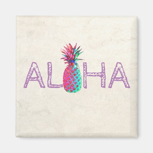 Schattige anananas Aloha Hawaiian Magneet (Voorkant)