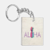 Schattige anananas Aloha Hawaiian Sleutelhanger (Voorkant Links)