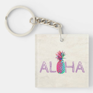 Schattige anananas Aloha Hawaiian Sleutelhanger
