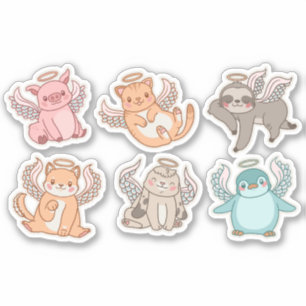 SCHATTIGE ANGEL ANIMALS KARAKTERS SET STICKER
