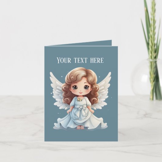 Schattige Angel Religious bericht toevoegen Kaart (Voorkant)
