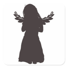 Schattige Angel Silhouet (kies een achtergrondkleu