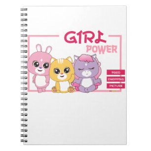 Schattige Animal Frienz Art Print: Meisje Power Notitieboek