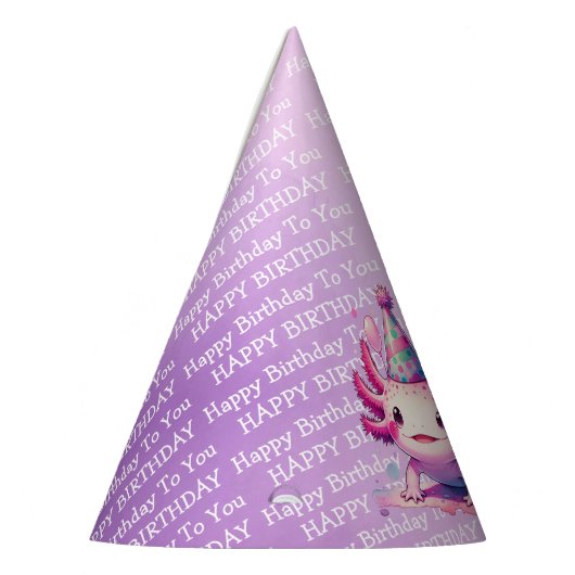 Schattige Anime Axolotl Roze en Paarse Meisjes Ver Feesthoedjes (Links)