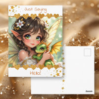 Schattige Anime Elf en Chibi Draak | Hallo!