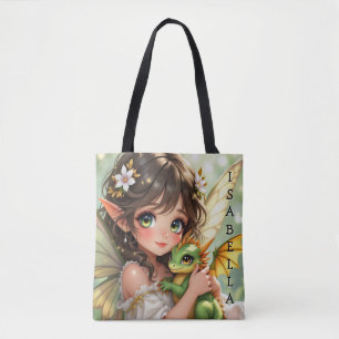 Schattige Anime Fee en Chibi Draak Draagtas