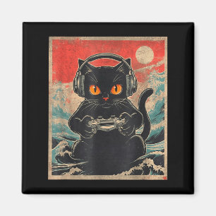 Schattige Anime Gamer Kawaii Kat Japanse Gave Gesc Magneet