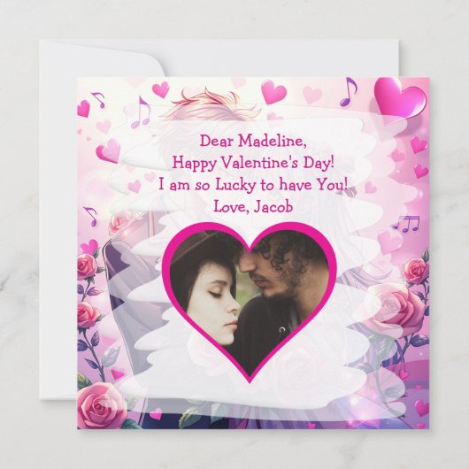 Schattige Anime Gepersonaliseerde Valentijnsdag Kaart (Achterkant)