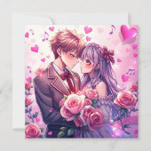 Schattige Anime Gepersonaliseerde Valentijnsdag Kaart (Voorkant)