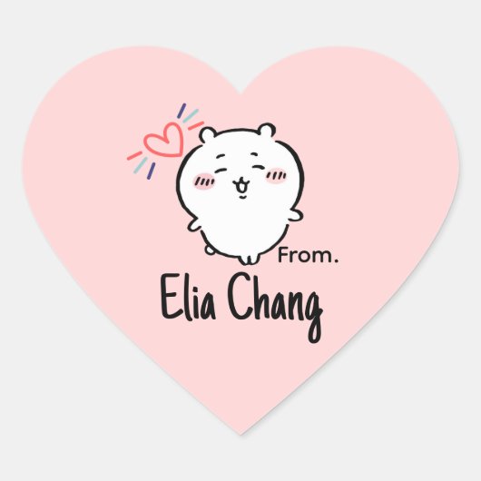 Schattige anime hart sticker (Voorkant)