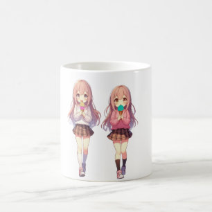 Schattige anime ijs meisjes koffiemok